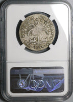 1854-Paz NGC VF 30 Bolivia 4 Soles La Pax Mint Alpaca Palm Tree Silver Coin (23081902C)
