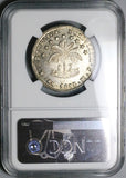 1855 NGC MS 62 Bolivia 4 Soles Potosi Alpaca Palm Tree Silver Coin (23060201C)