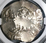 1667 NGC AU 55 Bolivia 8 Reales Cob Spain Charles II Colonial Silver Coin POP 1/0 (25081201C)