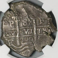1700 NGC AU 50 Bolivia 8 Reales Cob Spain Colonial Silver Coin POP 1/0 (23082801D)