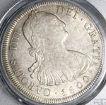 1800 PCGS AU 58 Bolivia Charles IIII 8 Reales Spain Colonial Coin (23061302C)