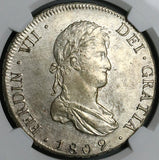 1809 NGC UNC Bolivia Ferdinand VII 8 Reales Spain Colonial Coin (23091401C)