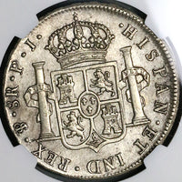 1809 NGC UNC Bolivia Ferdinand VII 8 Reales Spain Colonial Coin (23091401C)