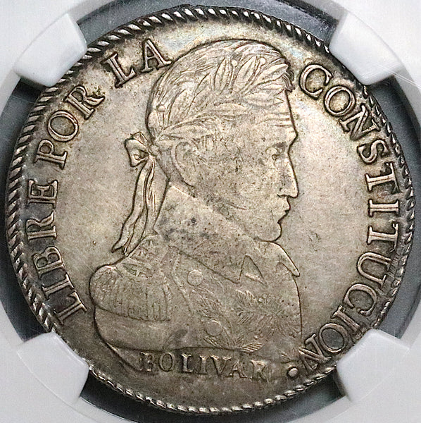 1827 NGC XF 40 Bolivia 8 Soles Bolivar Potosi Alpaca Silver Coin (23071601D)