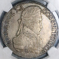 1827 NGC XF 40 Bolivia 8 Soles Bolivar Potosi Alpaca Silver Coin (23071601D)