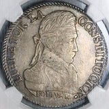 1827 NGC XF 40 Bolivia 8 Soles Bolivar Potosi Alpaca Silver Coin (23071601D)