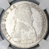 1829 NGC XF 45 Bolivia 8 Soles Bolivar Potosi Alpaca Silver Coin (23080301C)