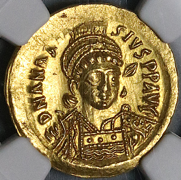 498 NGC Ch AU Byzantine Empire Anastasius AV Gold Solidus