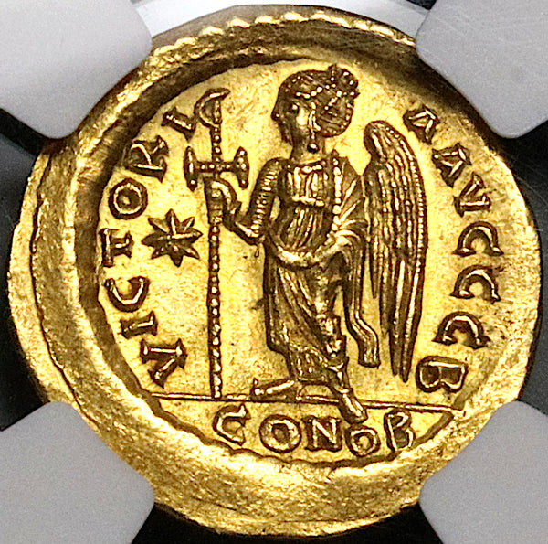 セントポーリアАВ(AV) Golden Threads of Dawn 498 NGC Ch AU Byzantine Empire Anastasius AV Gold Solidus
