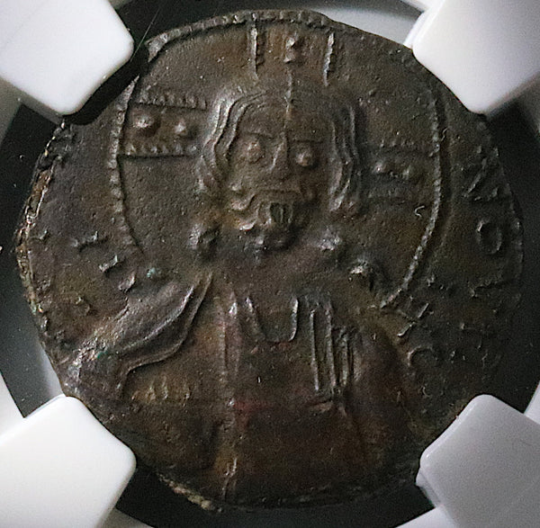 1020 NGC Ch AU Jesus Christ Byzantine Empire Follis Anonymous Class A3 4/5 4/5 (25072501C)