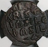 1020 NGC Ch AU Jesus Christ Byzantine Empire Follis Anonymous Class A3 4/5 4/5 (25072501C)