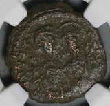 573 NGC Gen Justin II Sophia Byzantine Empire 20 Nummi 1/2 Follis Constantinople Mint (26060801C)
