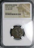 573 NGC Gen Justin II Sophia Byzantine Empire 20 Nummi 1/2 Follis Constantinople Mint (26060801C)