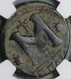536 NGC Justinian I Byzantine Empire Follis Theoupolis Mint Coin (24063006C)