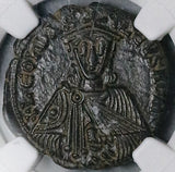 886 NGC XF Leo VI The Wise Byzantine Empire Æ Copper Follis Coin (26061503C)