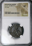 886 NGC XF Leo VI The Wise Byzantine Empire Æ Copper Follis Coin (26061503C)