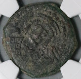 596 NGC Gen Maurice Tiberius Byzantine Empire Æ Follis Theoupolis (26060704C)