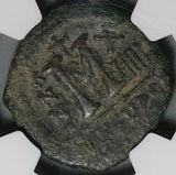 596 NGC Gen Maurice Tiberius Byzantine Empire Æ Follis Theoupolis (26060704C)