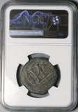 596 NGC Gen Maurice Tiberius Byzantine Empire Æ Follis Theoupolis (26060704C)