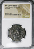 584 NGC Gen Maurice Tiberius Byzantine Empire Follis VF Cyzicus Year 2 (26062205C)