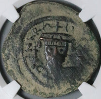 584 NGC Maurice Tiberius Byzantine Empire Follis Over Struck Year 3 (24070703C)