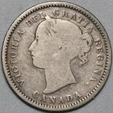 1870 Canada Victoria 10 Cents Wide 0 Sterling Silver Coin (23092504R)