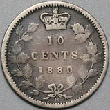 1880-H Canada Victoria 10 Cents Heaton Mint Sterling Silver Coin (23100801R)