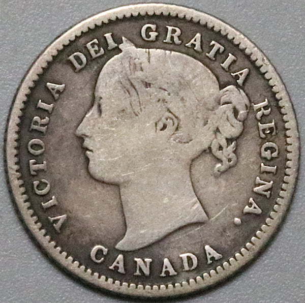 1880-H Canada Victoria 10 Cents Heaton Mint Sterling Silver Coin (23100801R)