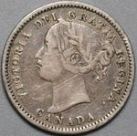 1901 Canada Victoria 10 Cents VF Sterling Silver Coin (23100802R)