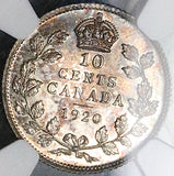 1920 NGC MS 63 Canada 10 Cents George V Dime Choice Silver Coin (25120603C)