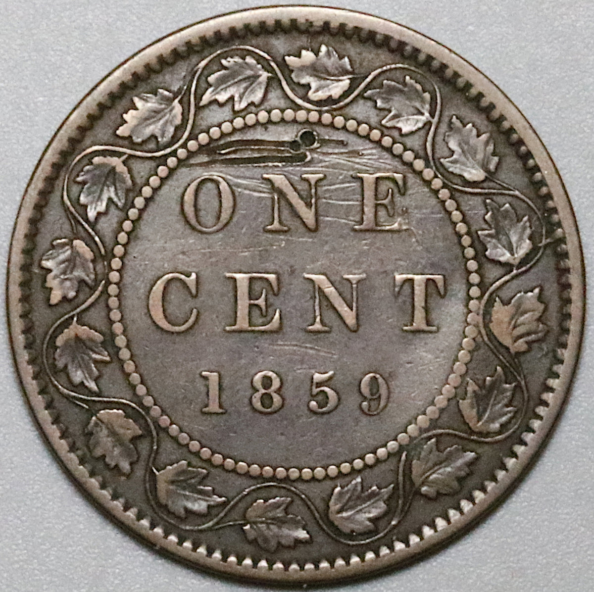 1859/8 Canada Large 1 Cent Victoria Medal Rotation Coin (24060902R ...