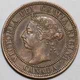 1890-H Canada Victoria 1 Cent XF Britain Empire Heaton Coin (23092201R)
