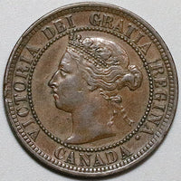1891 Canada Victoria 1 Cent LD LL AXF Britain Empire Mint Error Coin (23092202R)