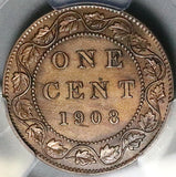 1908 PCGS UNC Canada 1 Cent Edward VII Large Coin (26010102C)