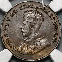 1925 NGC AU 58 Canada 1 Cent George V Key Date Coin (23051002C)