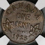 1925 NGC AU 58 Canada 1 Cent George V Key Date Coin (23051002C)