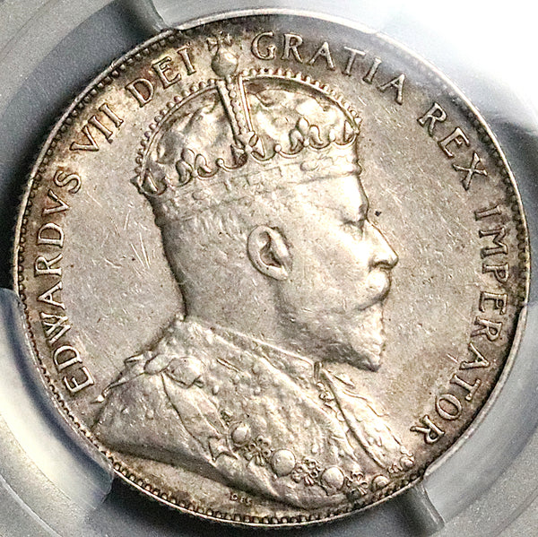 1906 PCGS AU Canada Edward VII 50 Cents Half Dollar Sterling Silver Coin (25062501C)