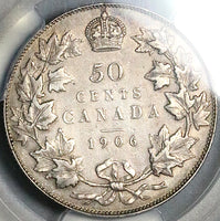 1906 PCGS AU Canada Edward VII 50 Cents Half Dollar Sterling Silver Coin (25062501C)