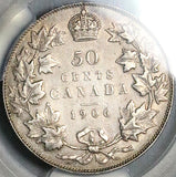 1906 PCGS AU Canada Edward VII 50 Cents Half Dollar Sterling Silver Coin (25062501C)