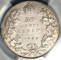 1906 PCGS AU Canada Edward VII 50 Cents Half Dollar Sterling Silver Coin (25062501C)