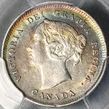 1886 PCGS AU 50 Canada Victoria 5 Cents Small 6 Sterling Silver Coin (25120202C)
