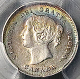 1886 PCGS AU 50 Canada Victoria 5 Cents Small 6 Sterling Silver Coin (25120202C)