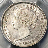 1891 PCGS AU 50 Canada Victoria 5 Cents Sterling Silver Coin (25120401C)