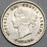 1891 Canada Victoria 5 Cents XF Sterling Silver Coin (23092203R)