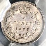1899 PCGS AU 55 Canada Victoria 5 Cents Sterling Silver Coin (25120502C)