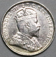 1905 Canada Edward VII 5 Cents AU Sterling Silver Coin (23092501R)