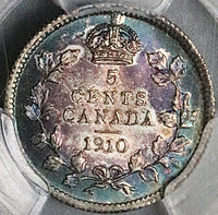 1910 PCGS MS 63 Canada 5 Cents Round Leaves Edward VII  Silver Coin (24090802C)