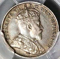 1910 PCGS XF 40 Canada 5 Cents Round Leaves Edward VII  Silver Coin (25062502C)