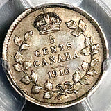 1910 PCGS XF 40 Canada 5 Cents Round Leaves Edward VII  Silver Coin (25062502C)