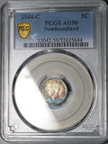 1944-C PCGS AU 50 Canada Newfoundland 5 Cents George VI Silver Coin (25120403C)